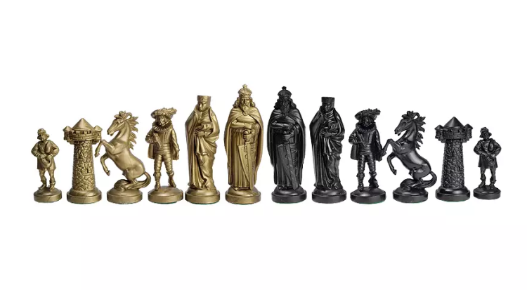 Figury szachowe stylizowane na Średniowiecze czarno-złote (król 98 mm) - sklep.png